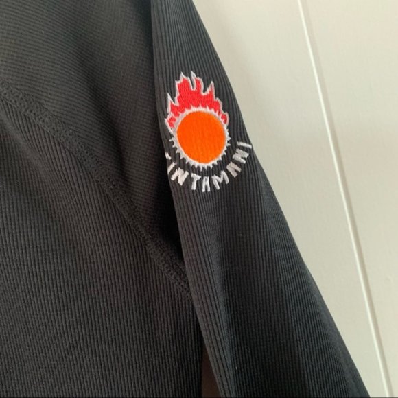 Cintamani Thermal Long Sleeve Henley Button Black Shirt Warm Button Tecnopile - Picture 3 of 11